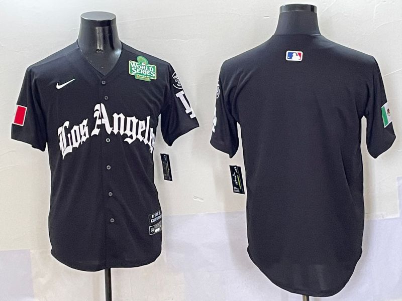 Men Los Angeles Dodgers Blank Black Five generations Joint Name 2025 Nike MLB Jersey style 4